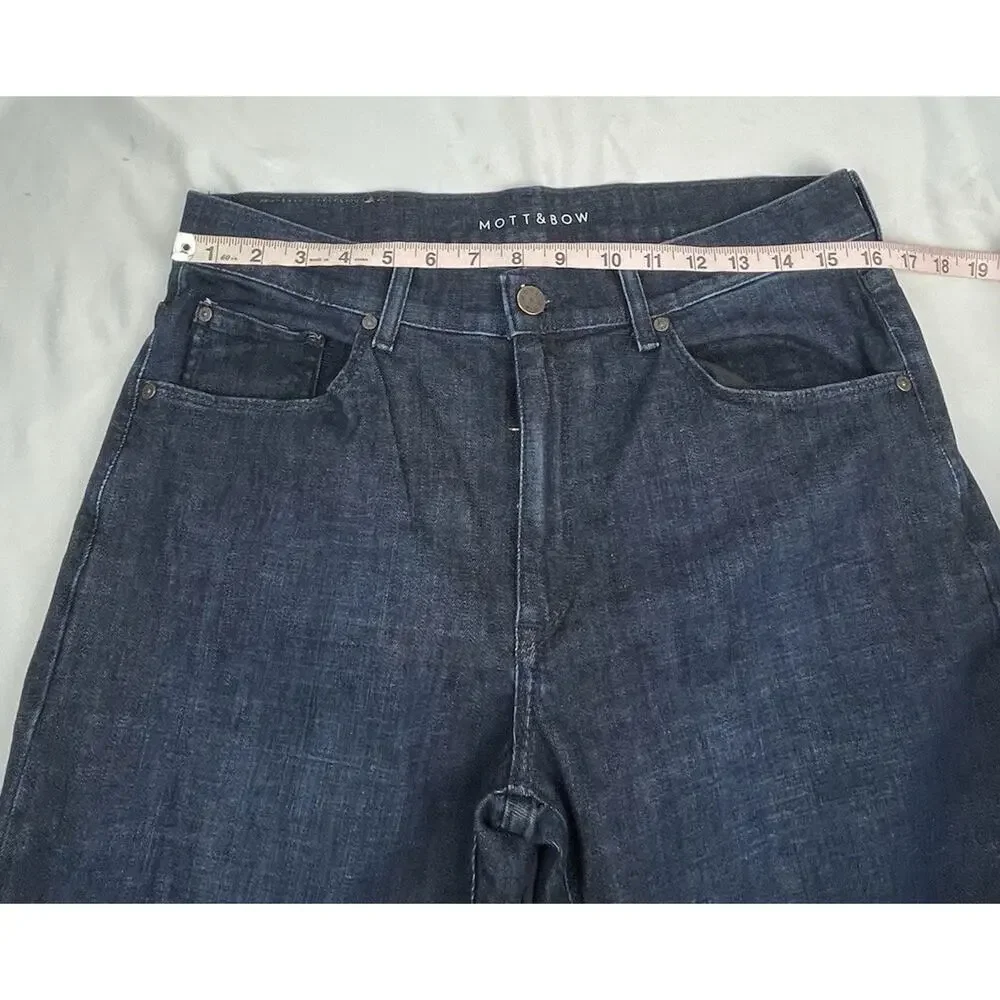Mott & Bow Mosco Straight Leg Jeans Mens 34x30 Dark Indigo Blue Denim Stretch